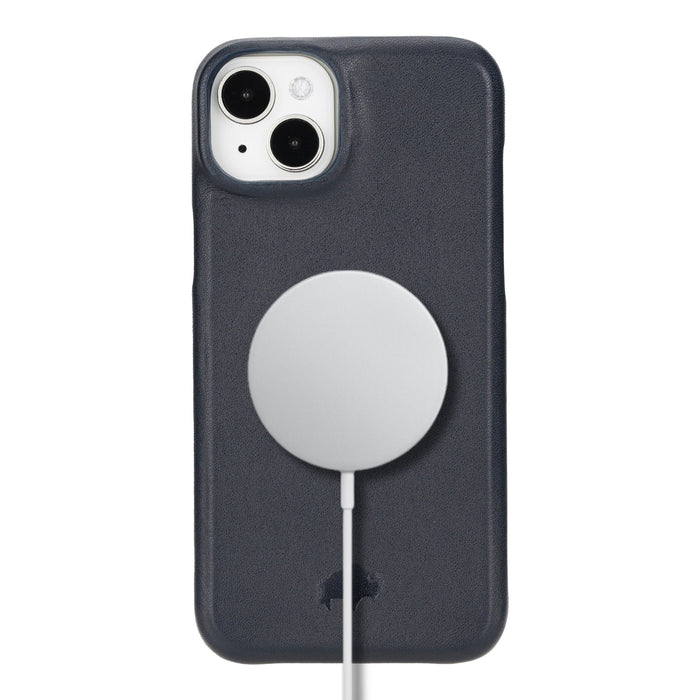 Mason Leather iPhone 14 Plus MagSafe Case, Soft Blue - BlackBrook Case
