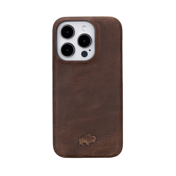 Mason Leather iPhone 15 Pro MagSafe Case, Distressed Coffee - BlackBrook Case