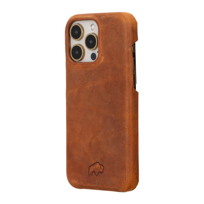 Mason Leather iPhone 15 Pro Max MagSafe Case, Golden Brown - BlackBrook Case