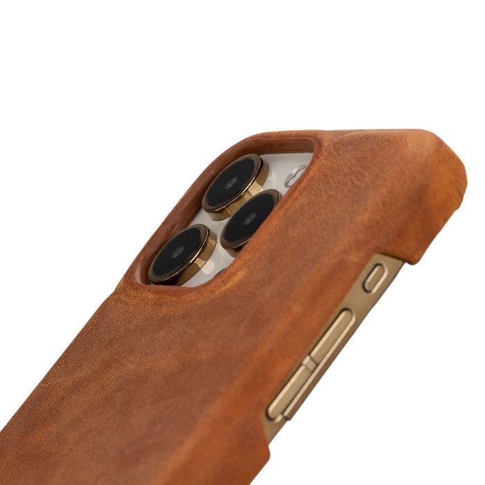 Mason Leather iPhone 15 Pro Max MagSafe Case, Golden Brown - BlackBrook Case