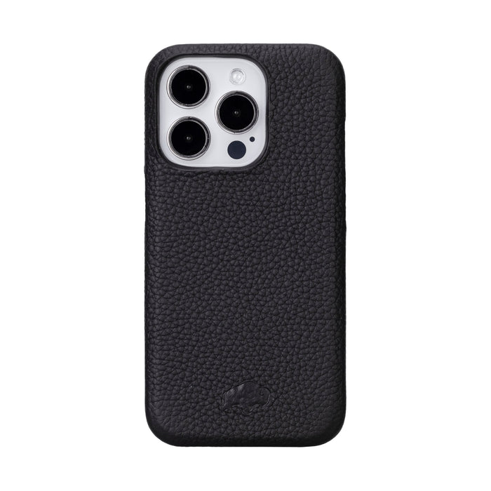 Mason Leather iPhone 15 Pro MagSafe Case, Pebble Black - BlackBrook Case