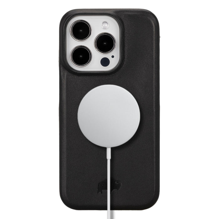 Mason Leather iPhone 15 Pro Max MagSafe Case, Soft Black - BlackBrook Case