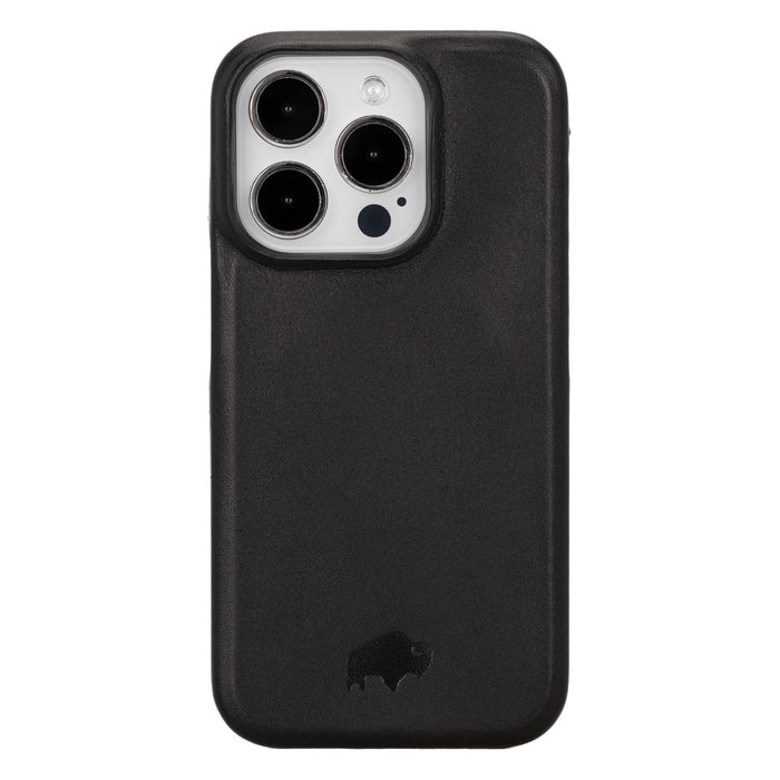Mason Leather iPhone 15 Pro MagSafe Case, Soft Black - BlackBrook Case