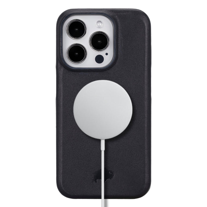 Mason Leather iPhone 15 Pro Max MagSafe Case, Soft Blue - BlackBrook Case