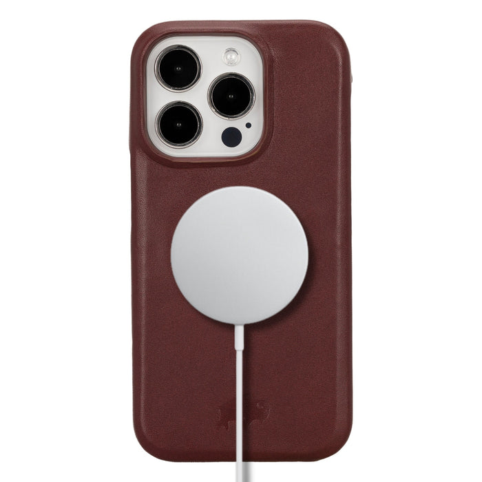 Mason Leather iPhone 15 Pro Max MagSafe Case, Soft Bordeaux - BlackBrook Case