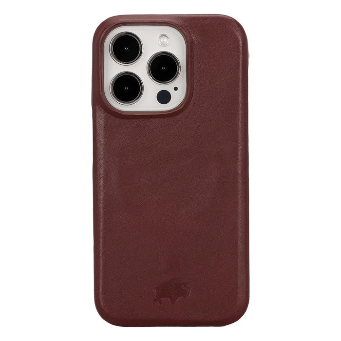 Mason Leather iPhone 15 Pro MagSafe Case, Soft Bordeaux - BlackBrook Case