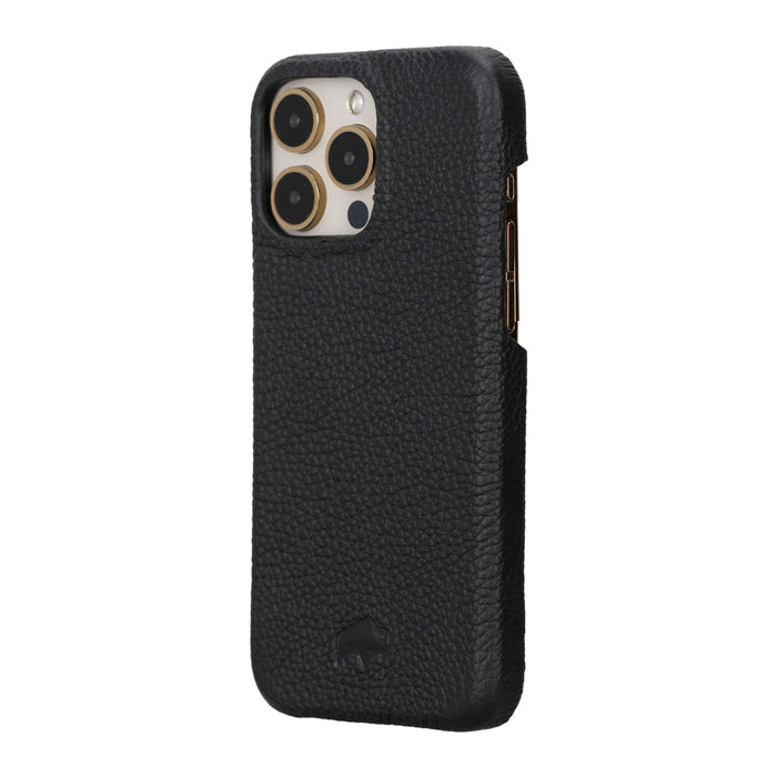 Mason Full-Grain Leather MagSafe Case – iPhone 15 Pro, Pebble Black - BlackBrook Case