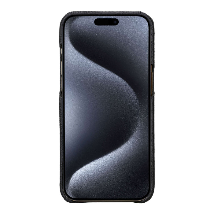 Mason Full-Grain Leather MagSafe Case – iPhone 15 Pro, Pebble Black - BlackBrook Case