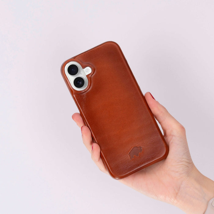 Mason Leather iPhone 16 Plus MagSafe Case, Burnished Tan - BlackBrook Case