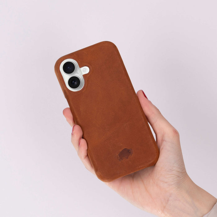 Mason Leather iPhone 16 MagSafe Case, Golden Brown - BlackBrook Case