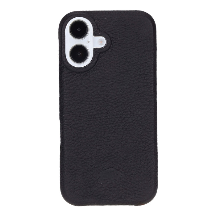 Mason Leather iPhone 16 Plus MagSafe Case, Pebble Black - BlackBrook Case
