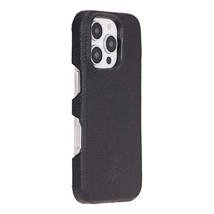 Mason Leather iPhone 16 Pro MagSafe Case, Pebble Black - BlackBrook Case