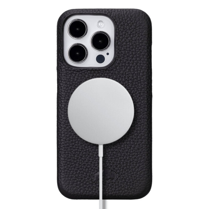 Mason Leather iPhone 16 Pro MagSafe Case, Pebble Black - BlackBrook Case