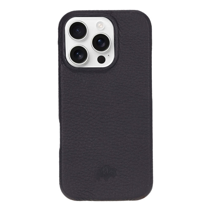Mason Leather iPhone 16 Pro MagSafe Case, Pebble Black - BlackBrook Case