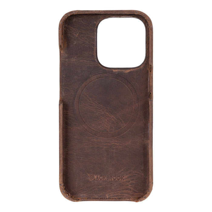 Mason Leather iPhone 16 Pro Max MagSafe Case, Distressed Coffee - BlackBrook Case