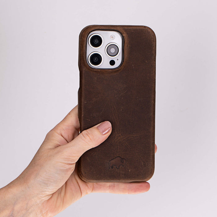 Mason Leather iPhone 16 Pro Max MagSafe Case, Distressed Coffee - BlackBrook Case