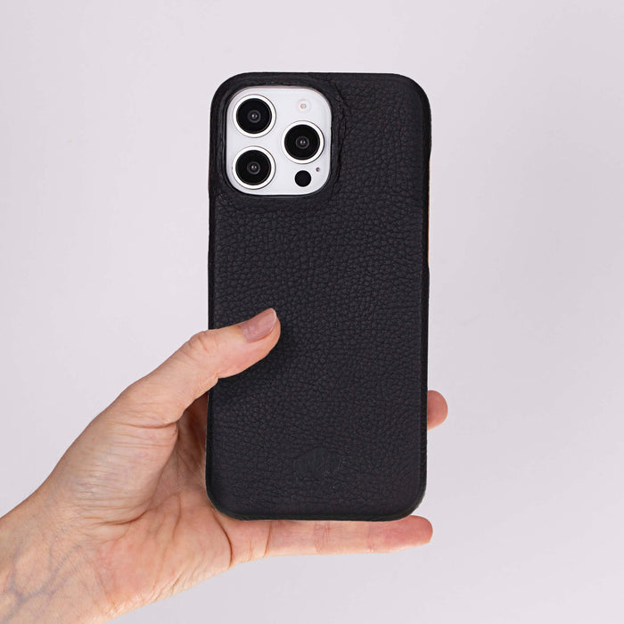 Mason Leather iPhone 16 Pro Max MagSafe Case, Pebble Black - BlackBrook Case