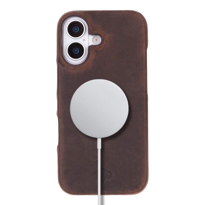 Mason Leather iPhone 17 MagSafe Case, Distressed Coffee - BlackBrook Case