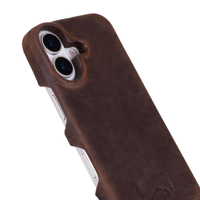 Mason Leather iPhone 17 MagSafe Case, Distressed Coffee - BlackBrook Case