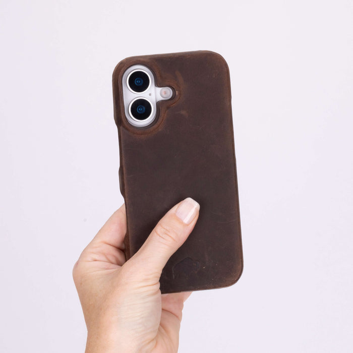 Mason Leather iPhone 17 MagSafe Case, Distressed Coffee - BlackBrook Case