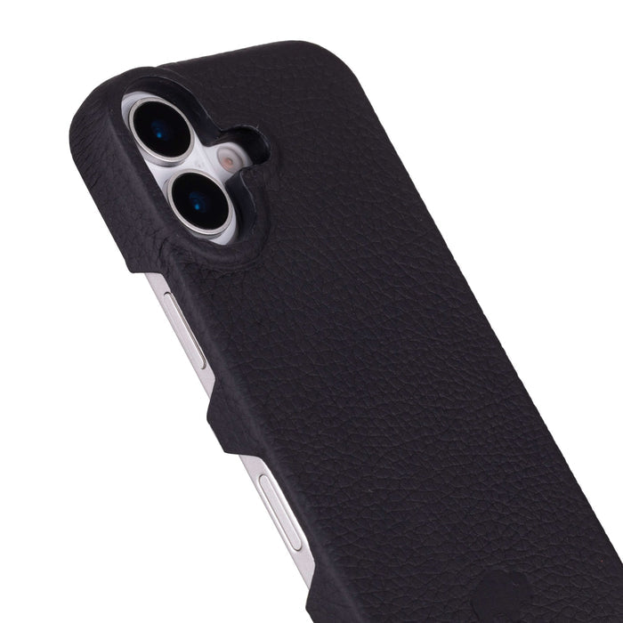 Mason Leather iPhone 17 MagSafe Case, Pebble Black - BlackBrook Case