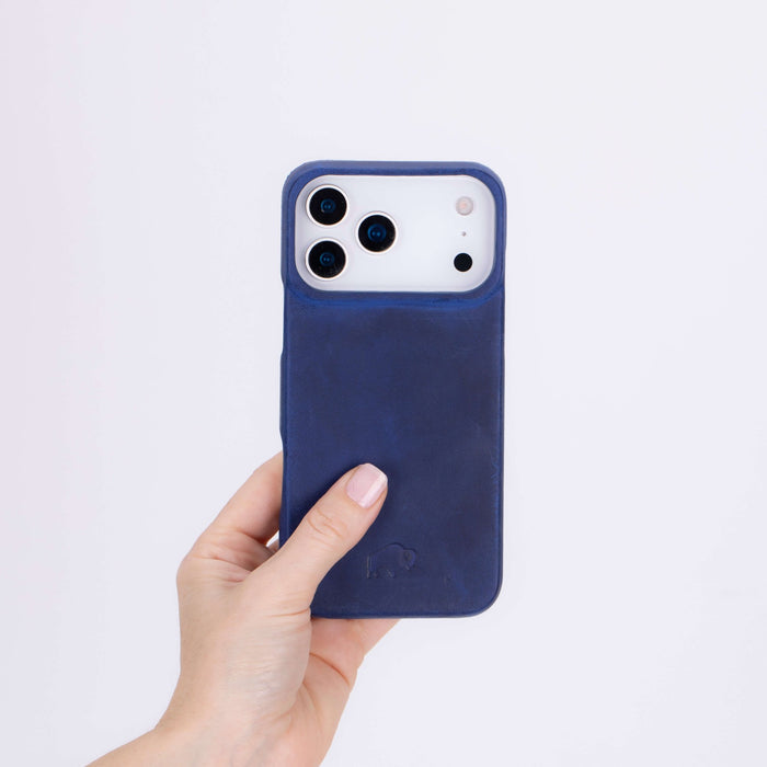 Mason Leather iPhone 18 Pro MagSafe Case, Deep Blue - BlackBrook Case