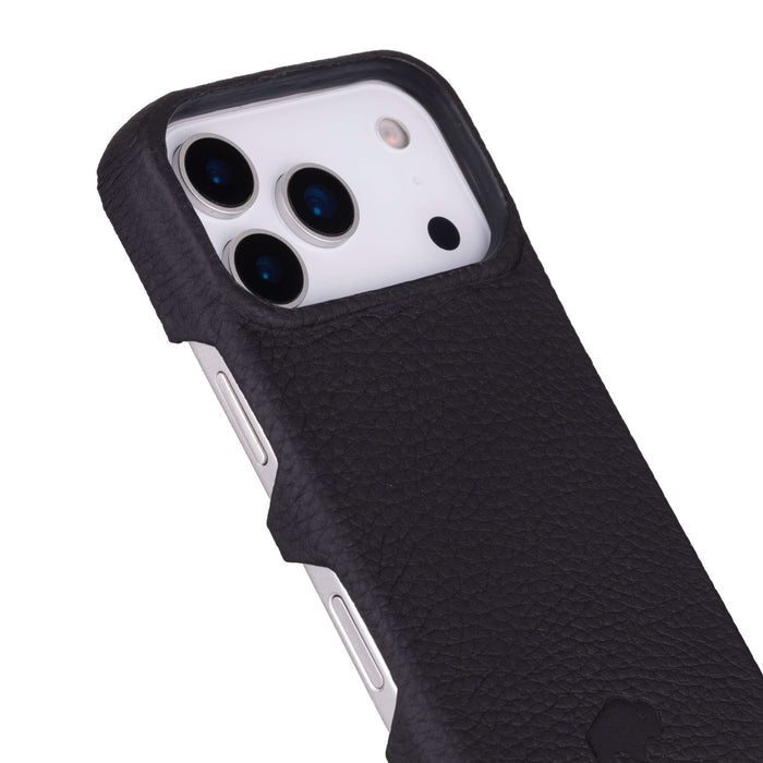 Mason Leather iPhone 18 Pro MagSafe Case, Pebble Black - BlackBrook Case