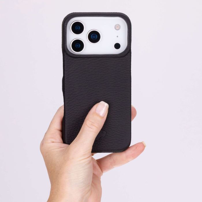 Mason Leather iPhone 18 Pro MagSafe Case, Pebble Black - BlackBrook Case
