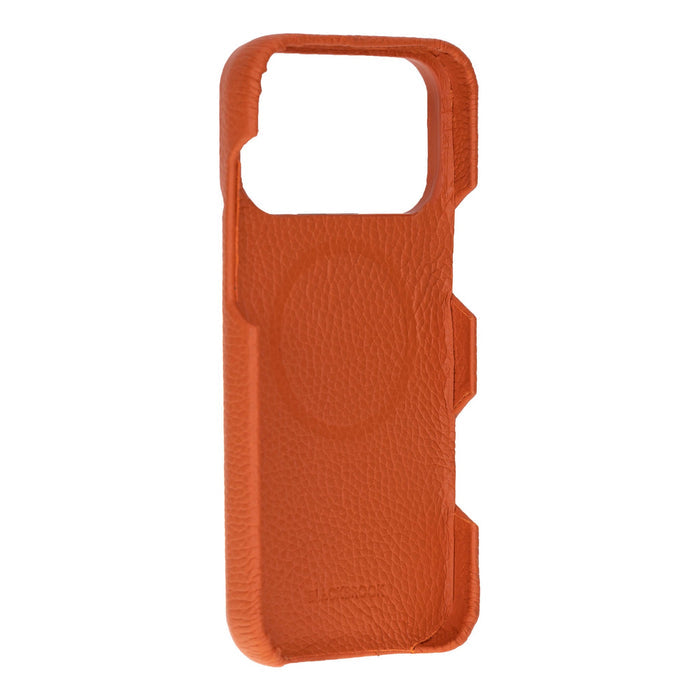 Mason Leather iPhone 18 Pro MagSafe Case, Pebble Orange - BlackBrook Case