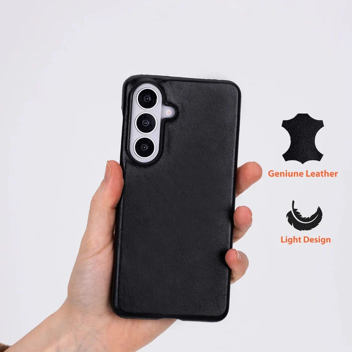 Mason Leather Samsung S26 Plus Case, Rustic Black - BlackBrook Case