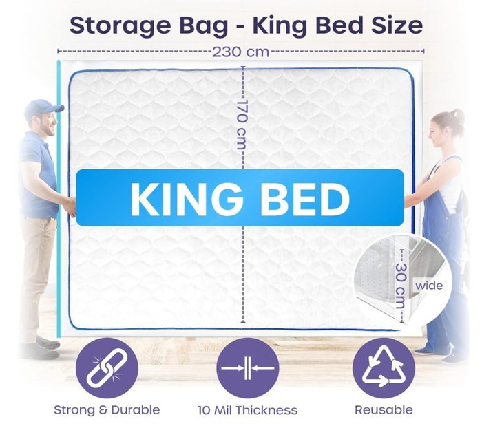 Mattress Storage Cover Waterproof Zipper Moving Dust Protection King Size-287