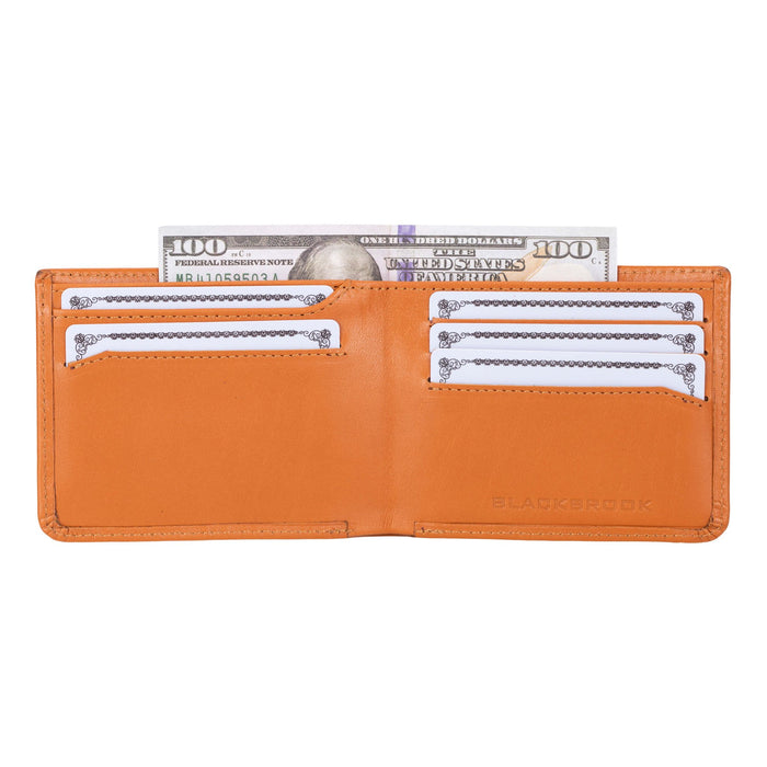 Merlin Full‑Grain Leather Bifold Wallet, Burnished Tan - BlackBrook Case