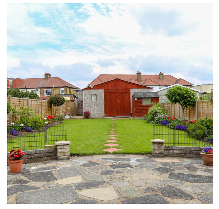 Metal Garden Fence 5 Panels 3.5m No Dig Animal Barrier 81x71cm Rustproof-57