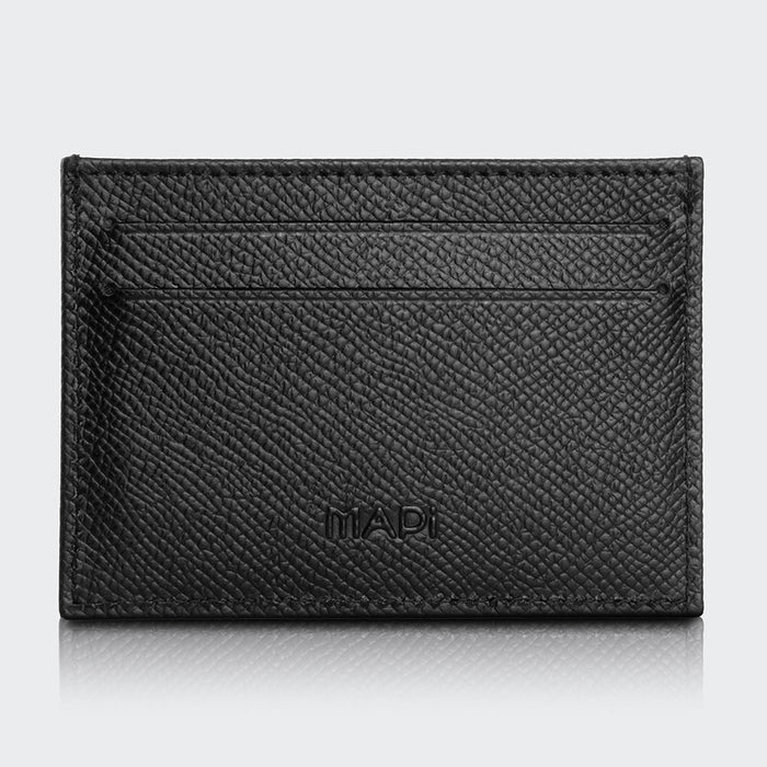 Milano Men’s Slim Leather Card Holder – Mapi Edition, Black - BlackBrook Case