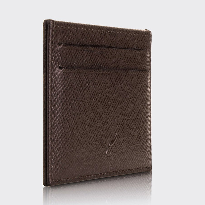 Milano Men’s Slim Leather Card Holder – Mapi Edition, Brown - BlackBrook Case