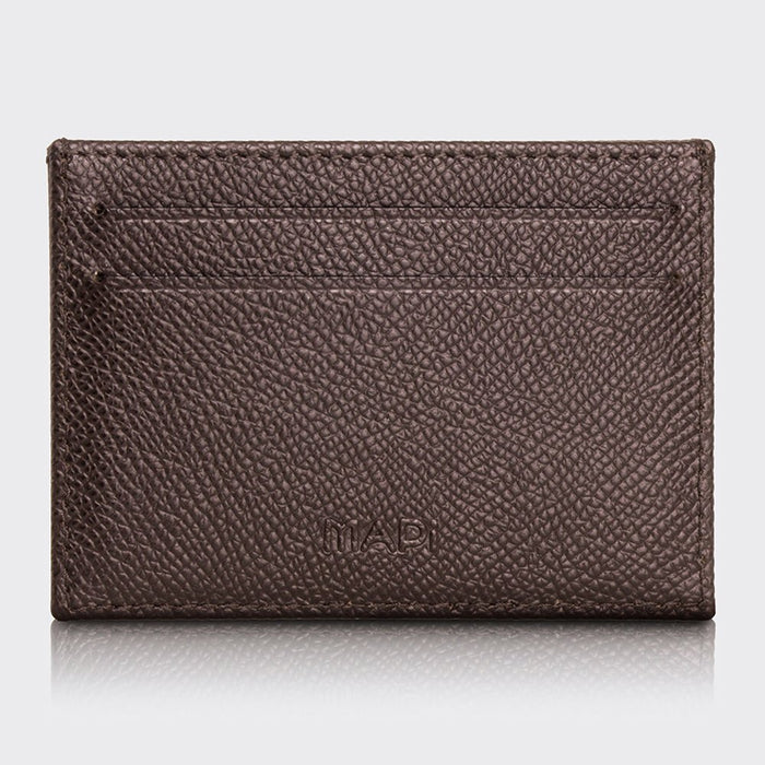 Milano Men’s Slim Leather Card Holder – Mapi Edition, Brown - BlackBrook Case