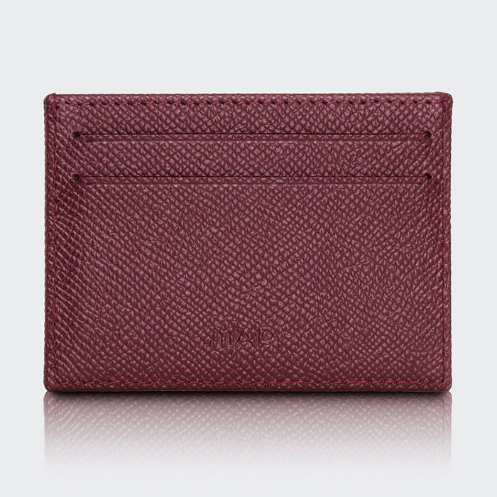 Milano Men’s Slim Leather Card Holder – Mapi Edition, Burgundy - BlackBrook Case