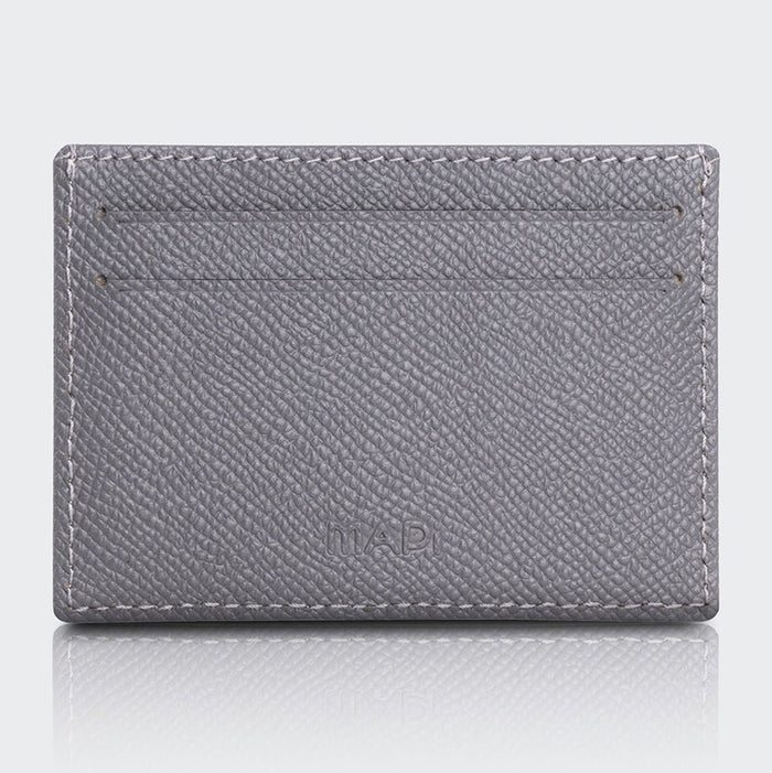 Milano Men’s Slim Leather Card Holder – Mapi Edition, Gray - BlackBrook Case