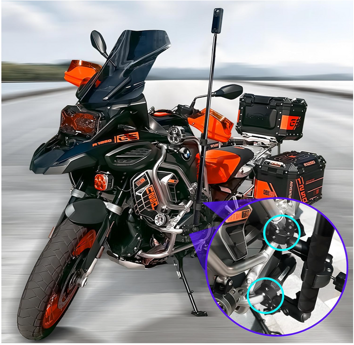 Motorcycle Handlebar Mount 47" Invisible Selfie Stick R-77 Insta360 X3 X2 RS-91