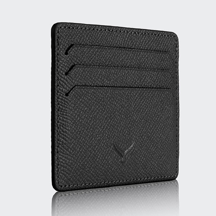 Napoli Men’s Leather Card Holder with Rounded Slots – Mapi Edition, Black - BlackBrook Case