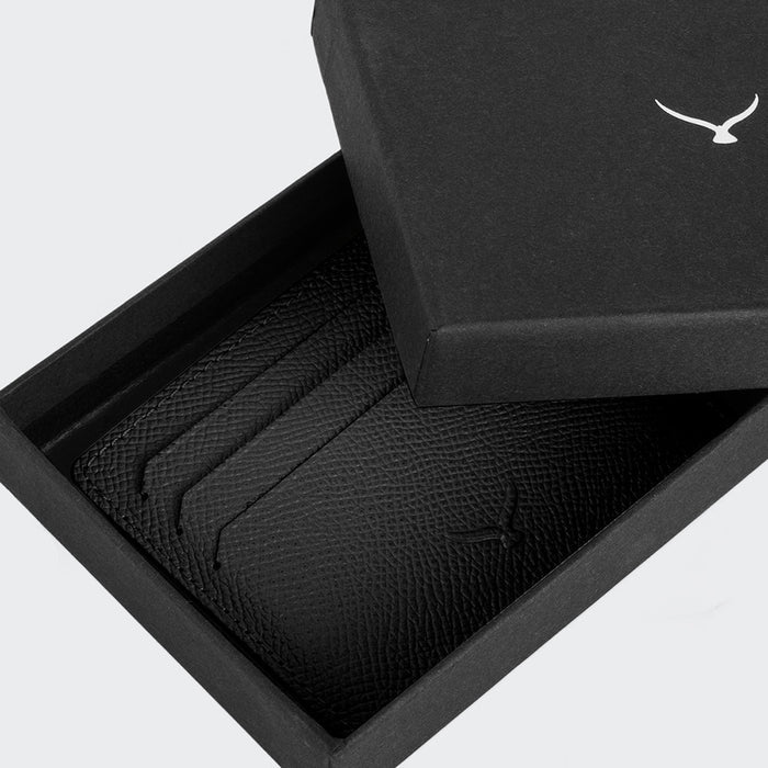 Napoli Men’s Leather Card Holder with Rounded Slots – Mapi Edition, Black - BlackBrook Case