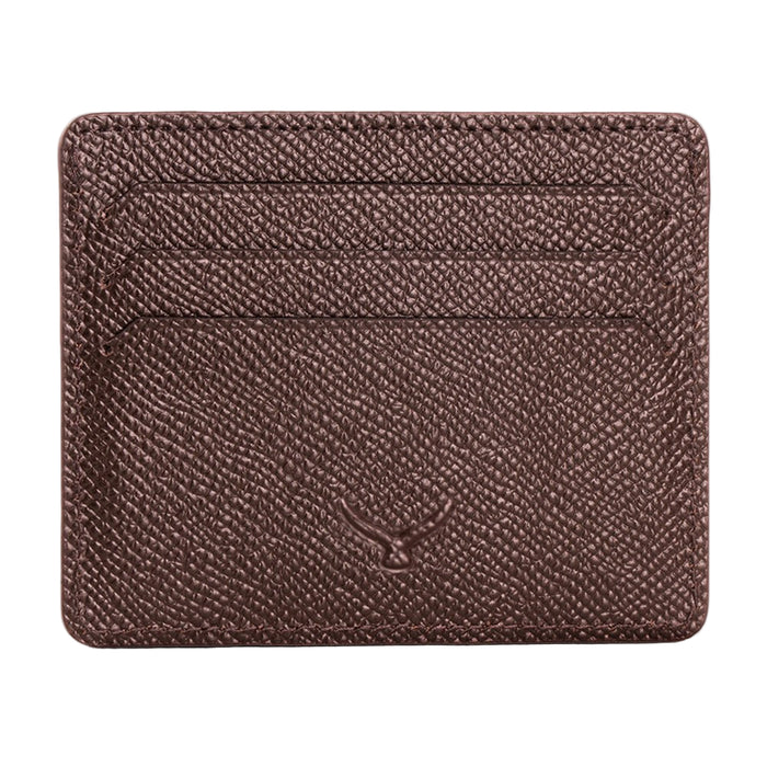 Napoli Men’s Leather Card Holder with Rounded Slots – Mapi Edition, Brown - BlackBrook Case