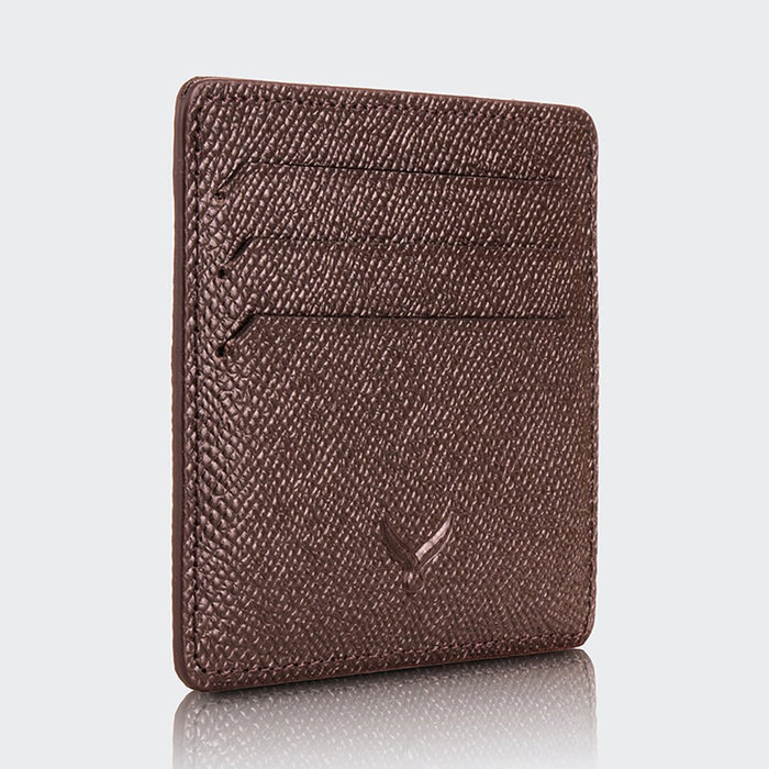 Napoli Men’s Leather Card Holder with Rounded Slots – Mapi Edition, Brown - Mapi