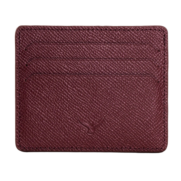 Napoli Men’s Leather Card Holder with Rounded Slots – Mapi Edition, Burgundy - BlackBrook Case