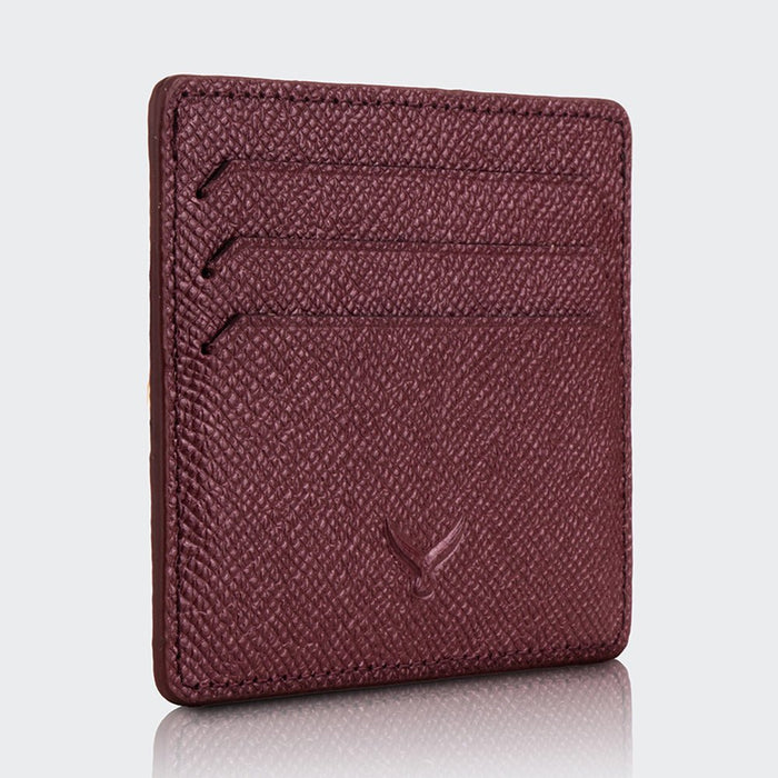 Napoli Men’s Leather Card Holder with Rounded Slots – Mapi Edition, Burgundy - BlackBrook Case