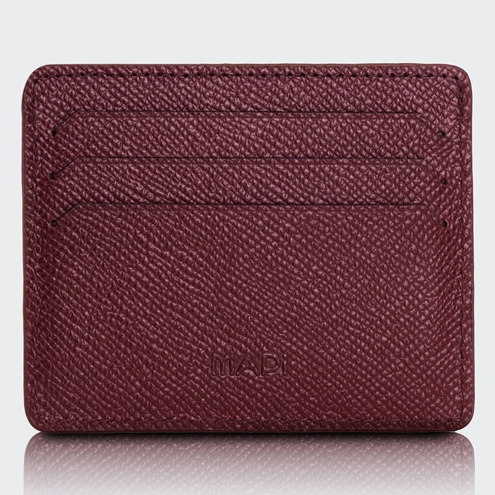 Napoli Men’s Leather Card Holder with Rounded Slots – Mapi Edition, Burgundy - BlackBrook Case