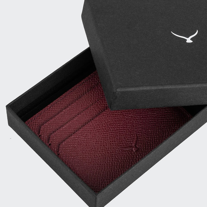 Napoli Men’s Leather Card Holder with Rounded Slots – Mapi Edition, Burgundy - BlackBrook Case
