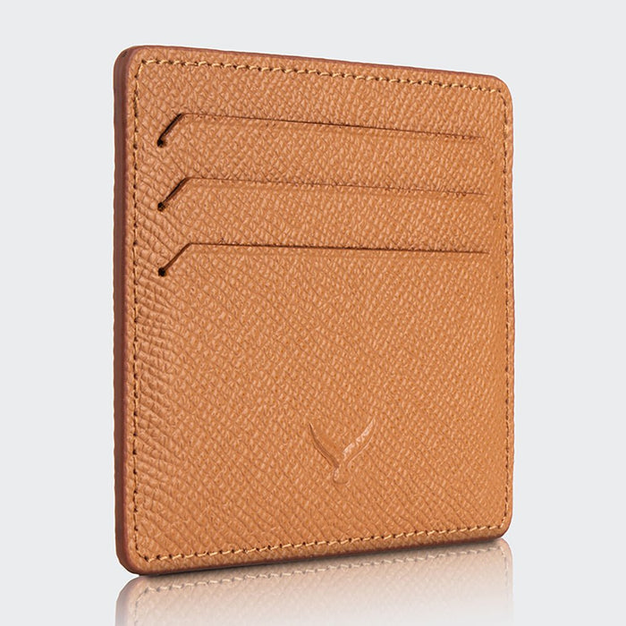 Napoli Men’s Leather Card Holder with Rounded Slots – Mapi Edition, Camel - BlackBrook Case