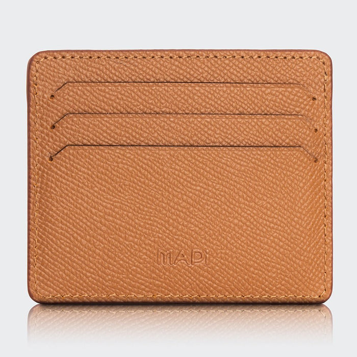 Napoli Men’s Leather Card Holder with Rounded Slots – Mapi Edition, Camel - BlackBrook Case