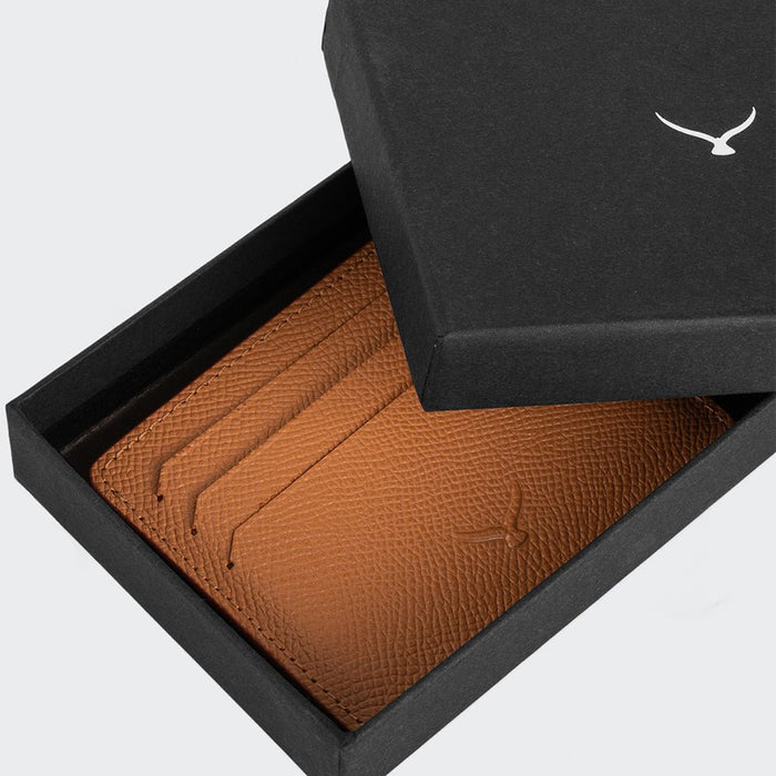 Napoli Men’s Leather Card Holder with Rounded Slots – Mapi Edition, Camel - BlackBrook Case
